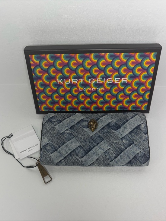 Kurt Geiger Handbags - Kurt Geiger Denim Woven Zip Wallet